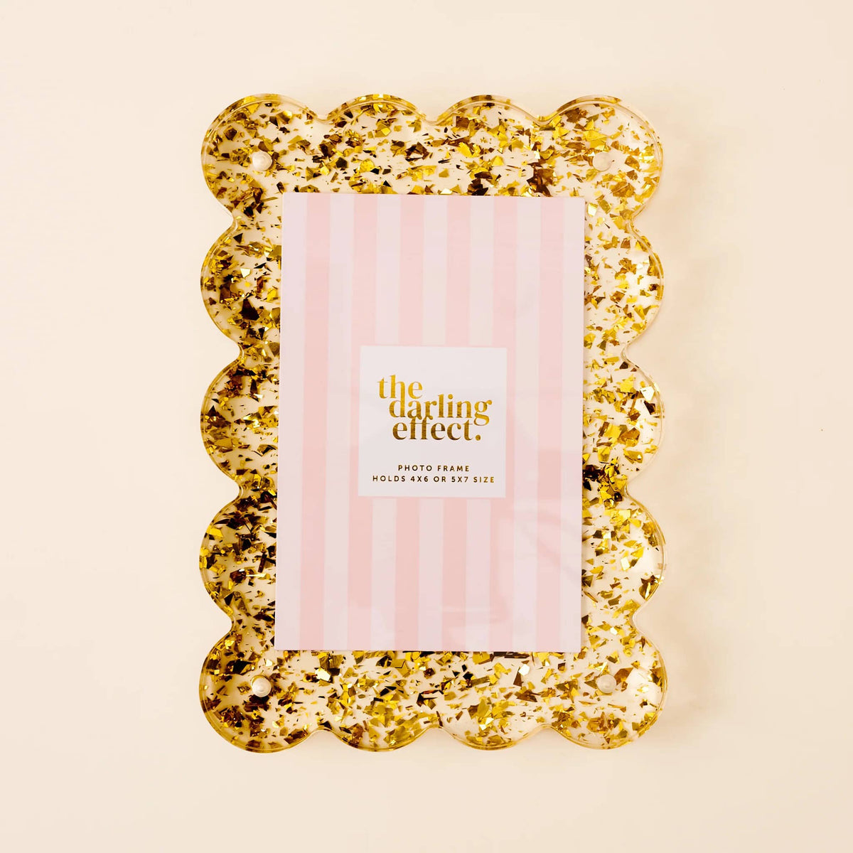 Rectangle Scalloped Acrylic Frame in Gold Confetti – Annie's Blue ...