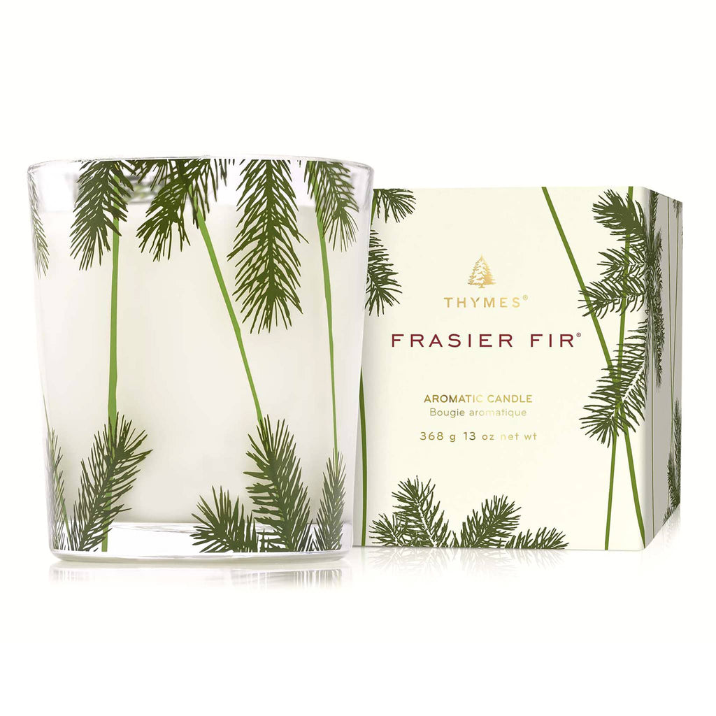 Thymes Frasier Fir 13 ounce heritage pine needle large poured candle with gift box.