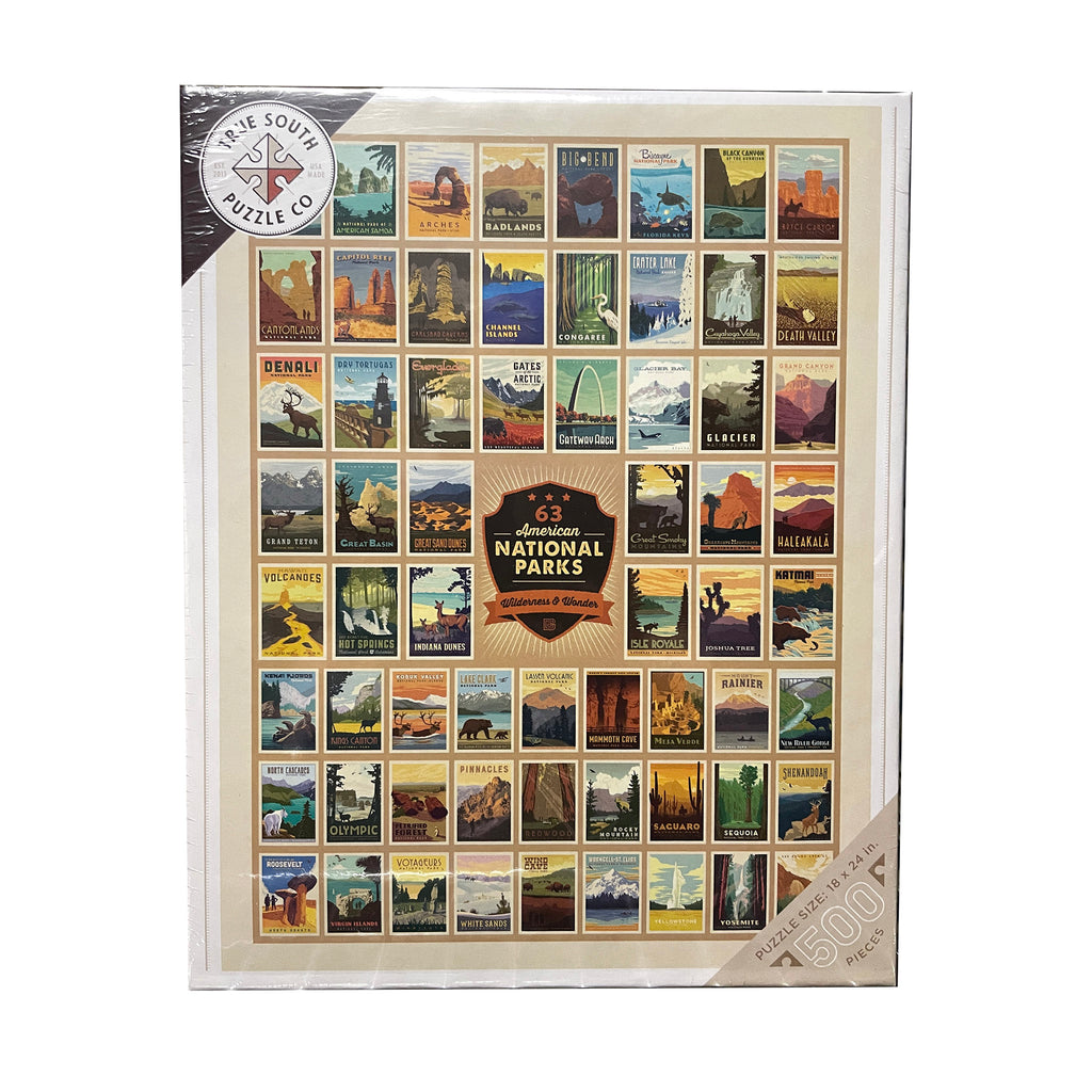 true south 500 piece 63 national parks wilderness wonder jigsaw puzzle 2023 new box front.