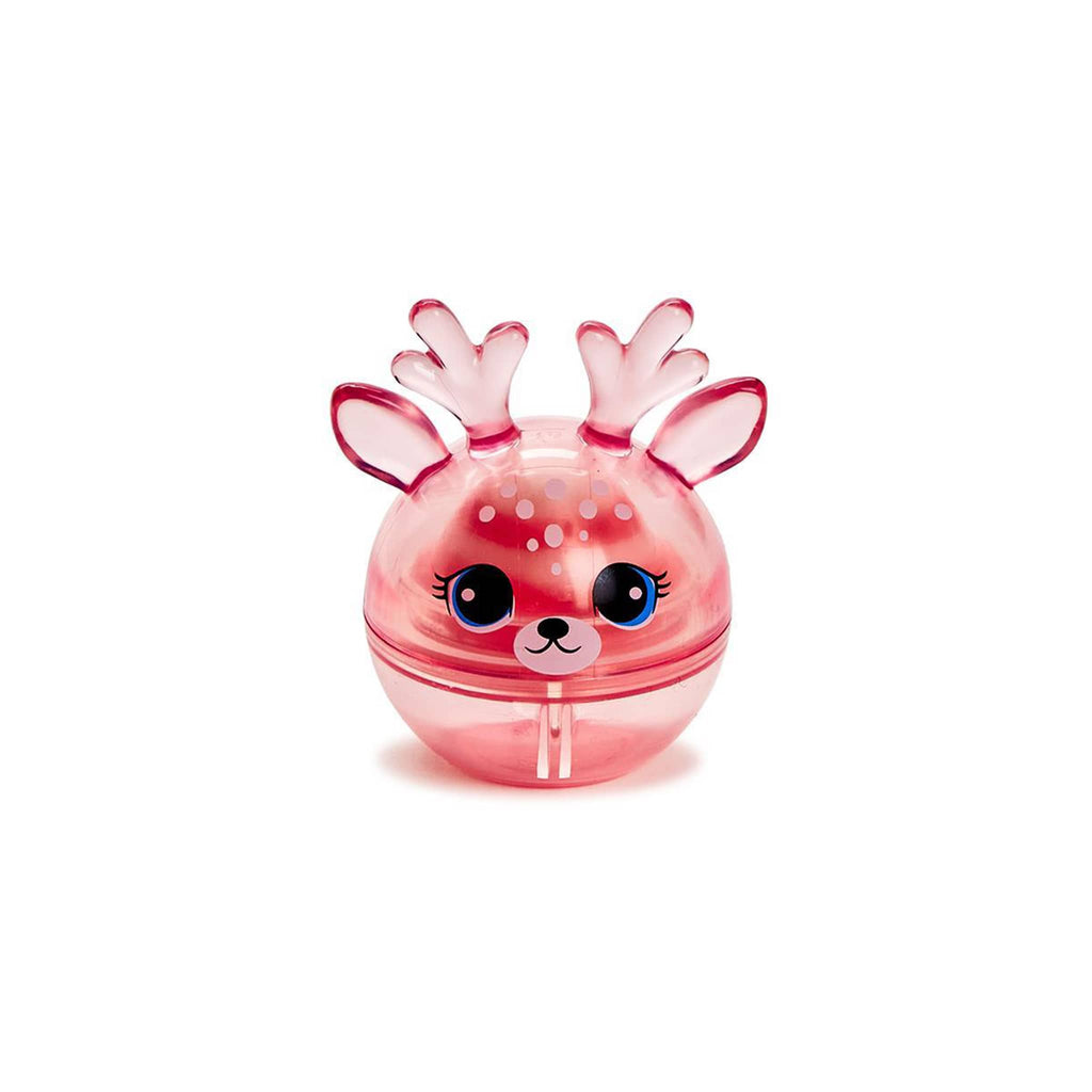 Two's Company vanilla marshmallow scented lip balm in pink reindeer packaging.