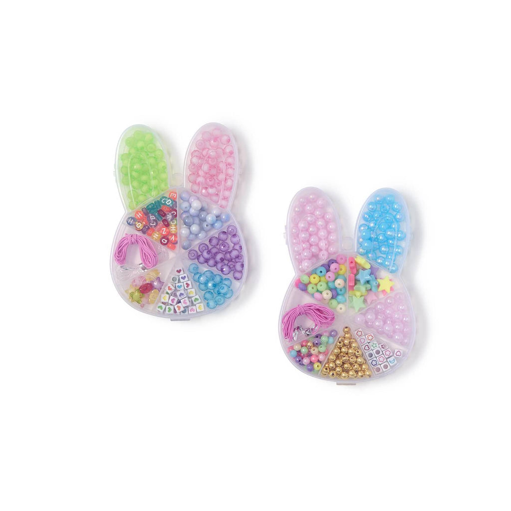 Two's Company Bunny-Shaped Bead Bracelet Craft Kit in 2 styles, lid closed.