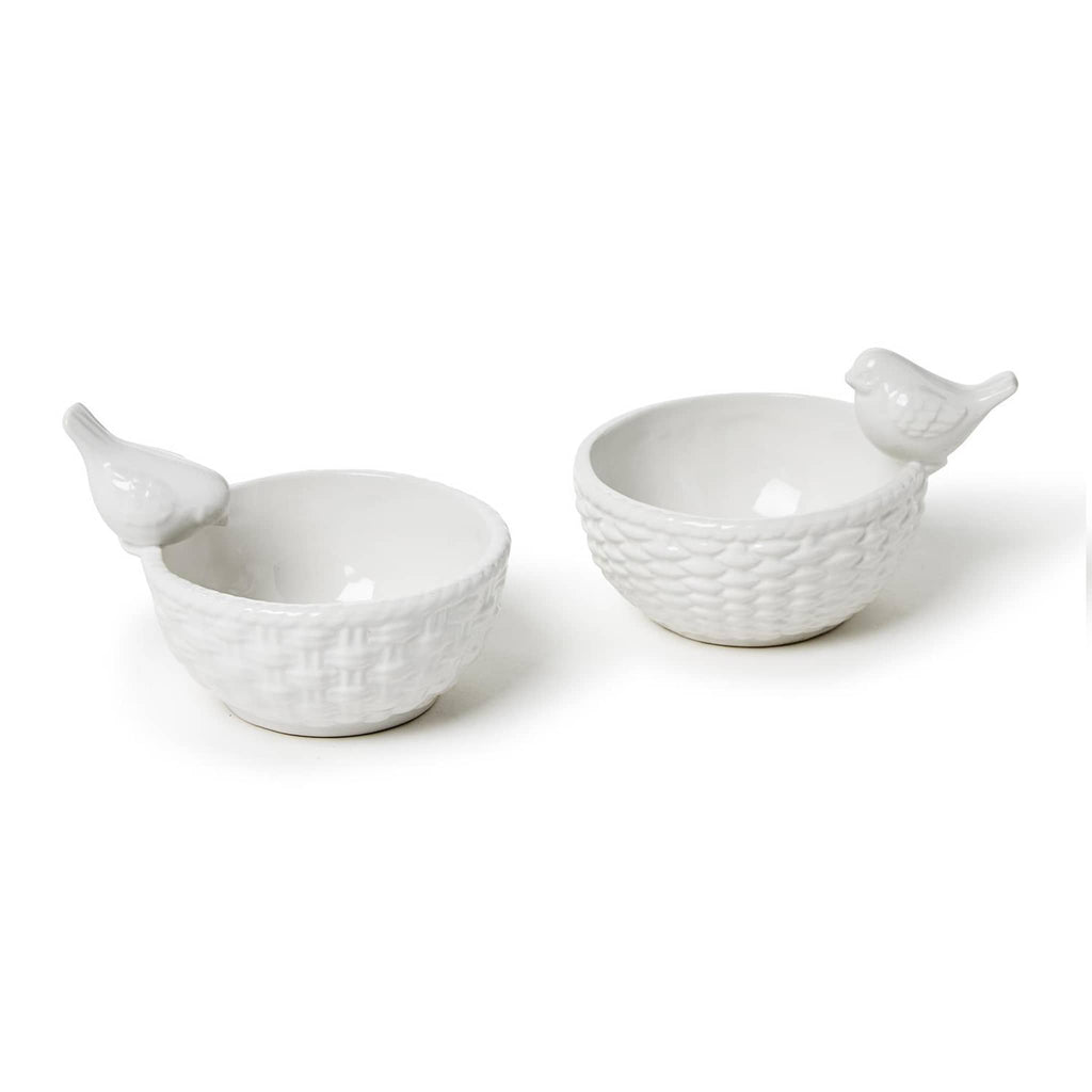 Two's Company Bird and Basket Tidbit Dish in 2 designs.