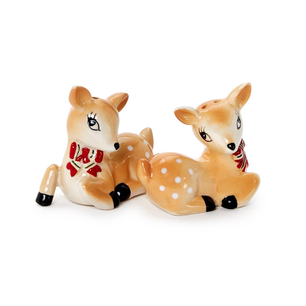 Two's Company hand-painted vintage deer salt and pepper shaker set.