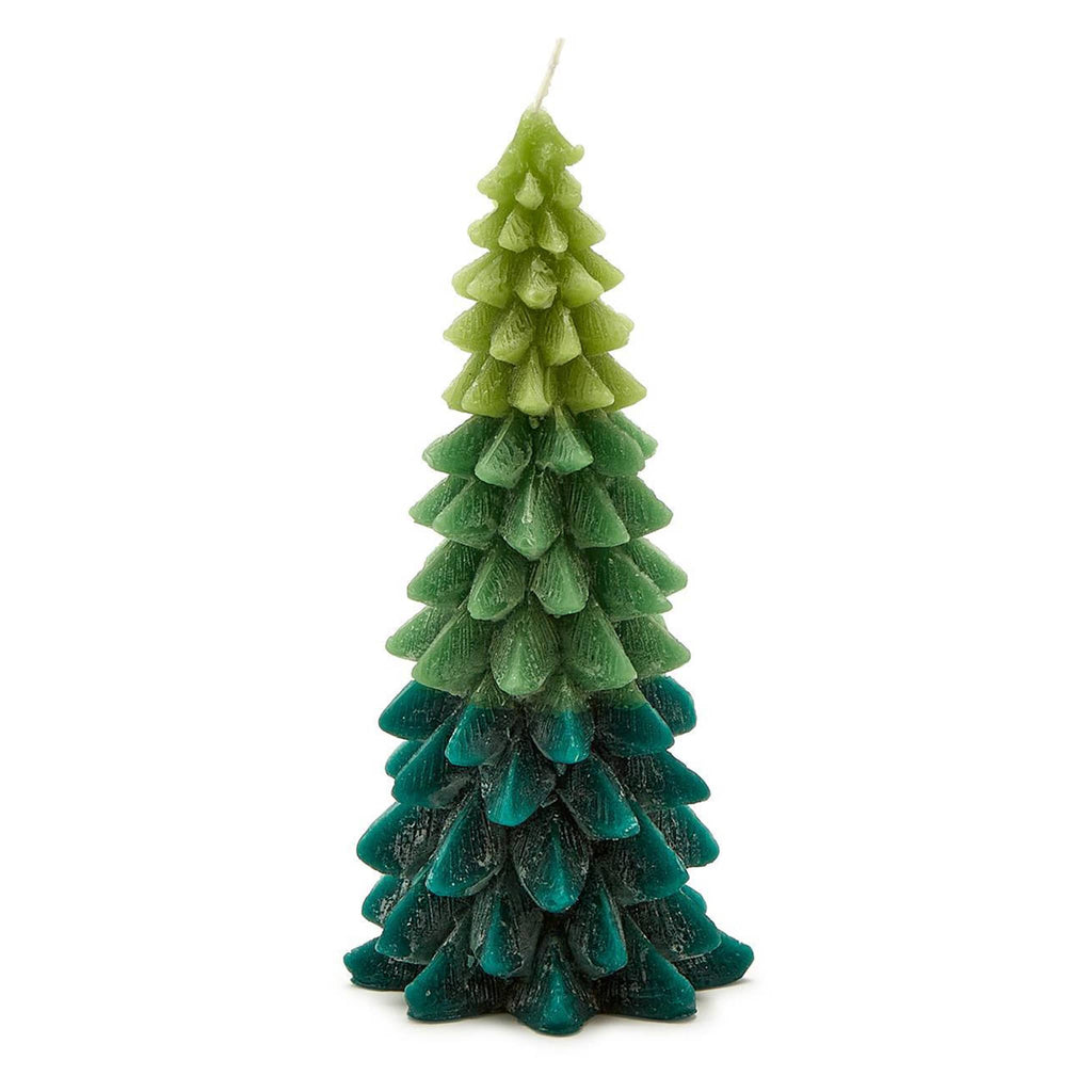 Two's Company green ombre christmas tree candle.