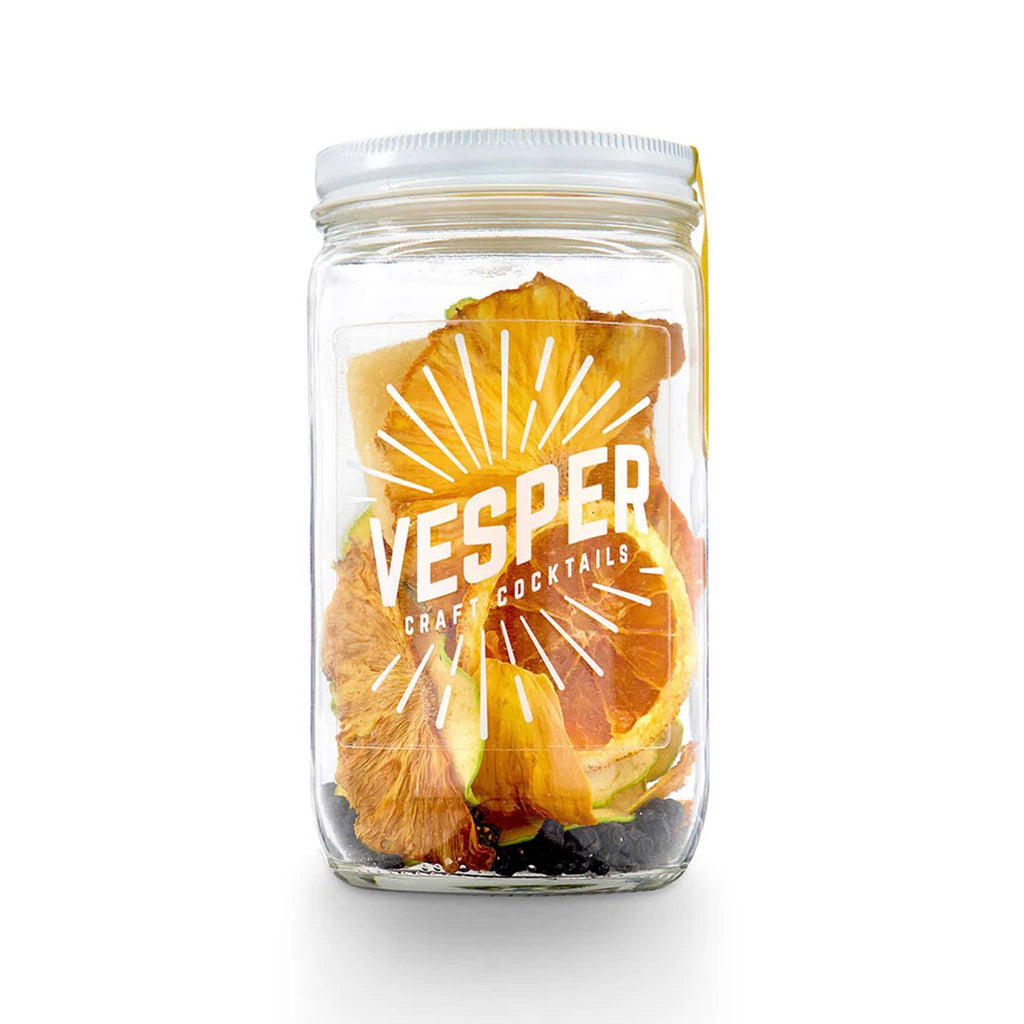 Vesper Cocktails New Fashioned Craft Cocktail Infusion Kit in mason jar packaging, front view.