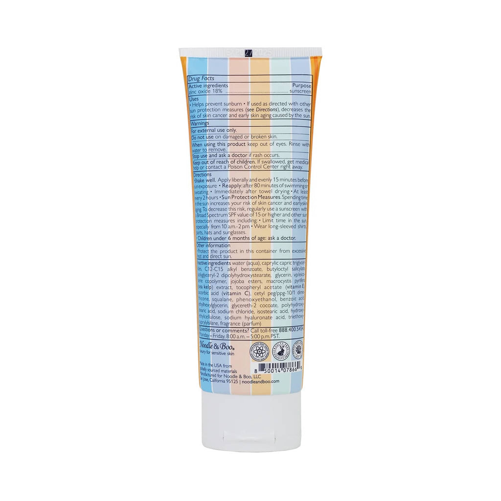 VitaSea Ultra Sheer Mineral Sunscreen for face and body SPF 30, in tube packaging, back view.