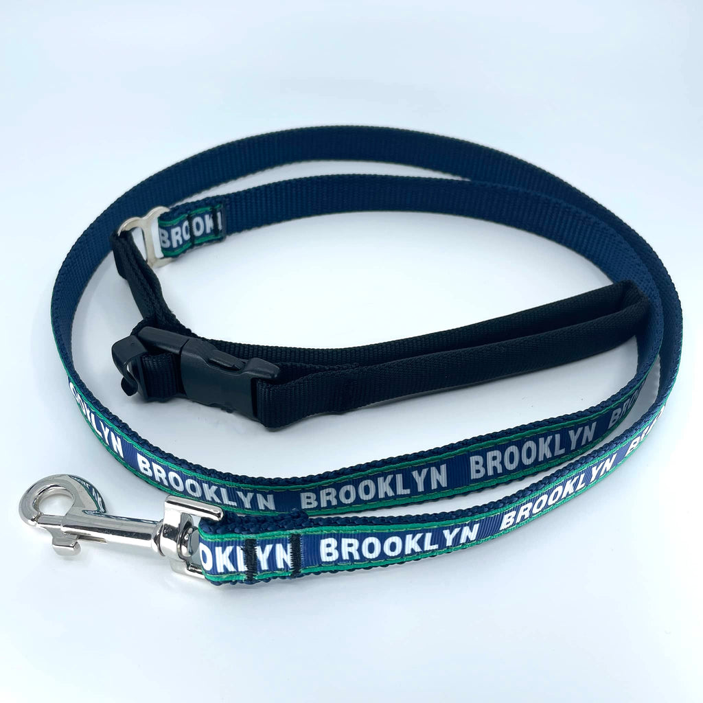 Yellow Snow Dog Gear Brooklyn 4 foot premium doggie leash in navy.