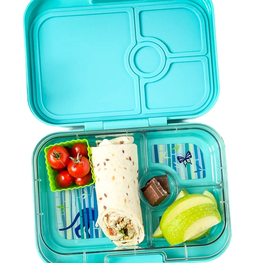 Yumbox Tropical Aqua 4 Compartment Sandwich Bento Box