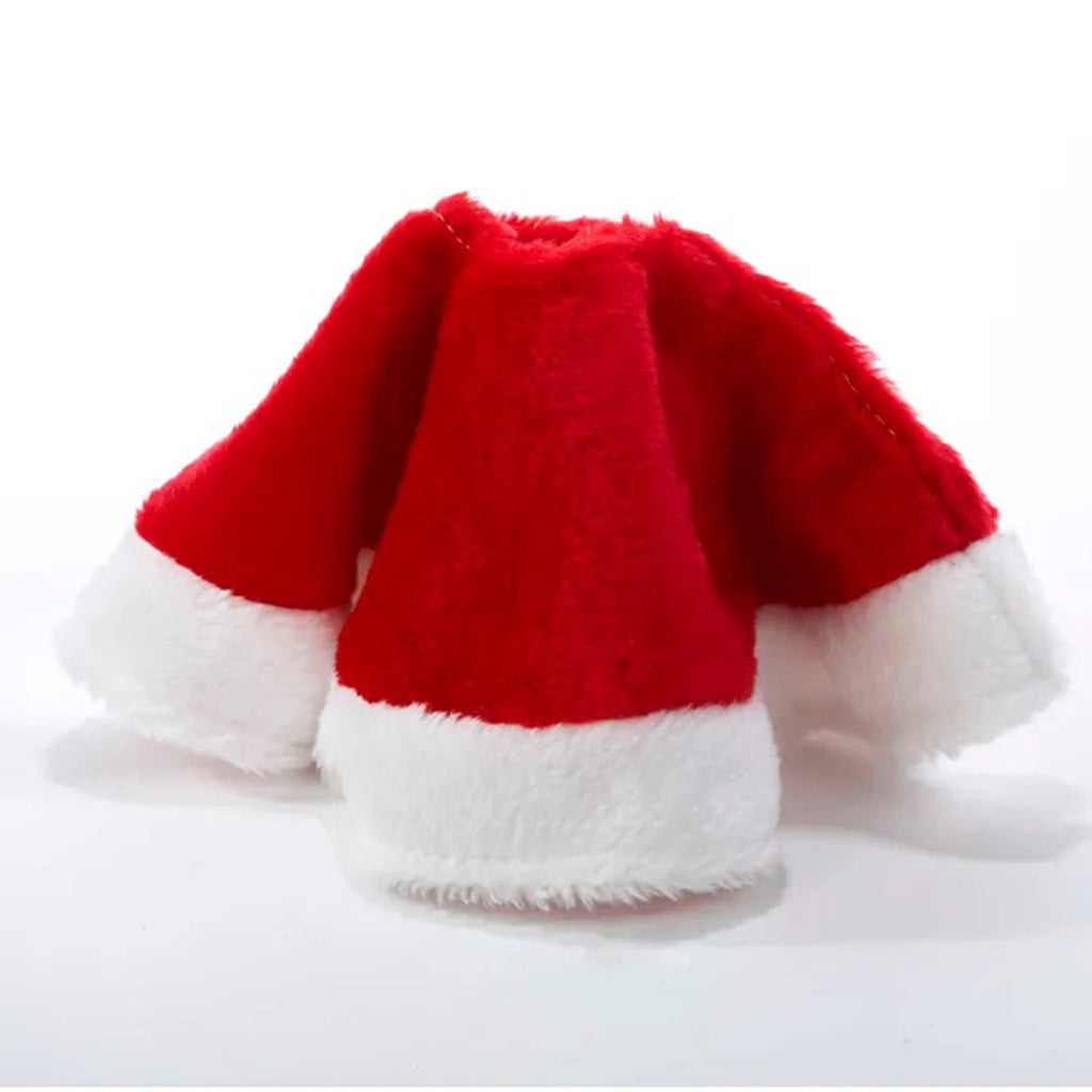 Kurt Adler 15 inch red and white plush santa claus-inspired mini christmas tree skirt.