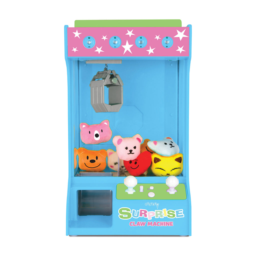 iscream Happy Days Surprise Claw Machine with colorful plush toy prizes, front view.