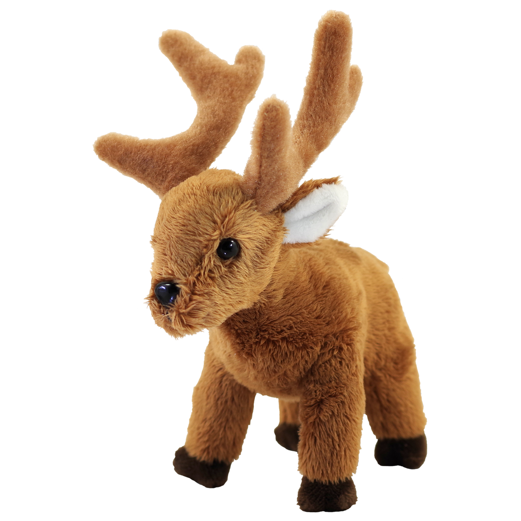 Peter Pauper Press Hug a Reindeer Kit, reindeer plush toy front angle view.