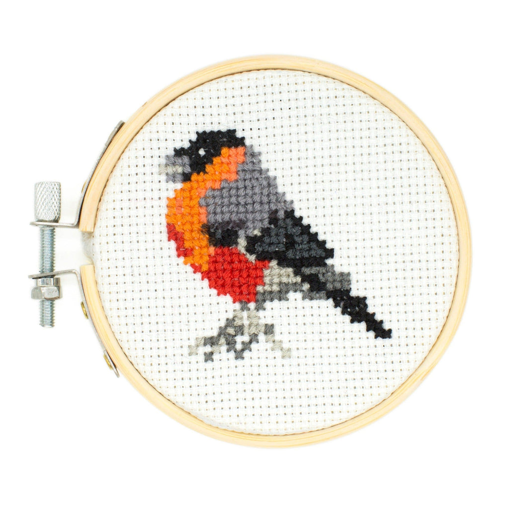 kikkerland mini cross stitch embroidery kit bird