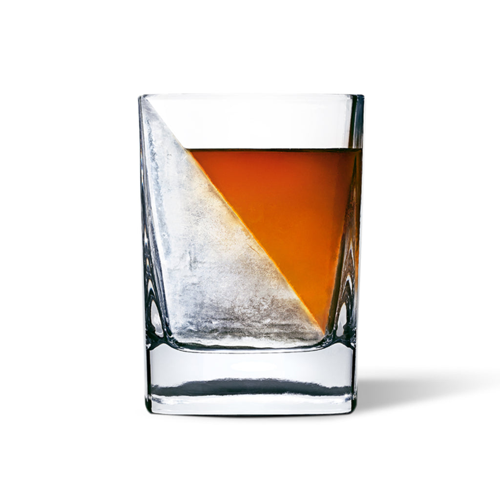 corkcicle whiskey wedge glass with ice
