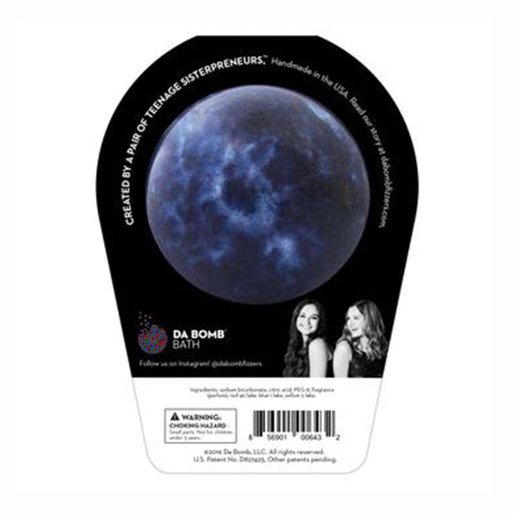 da bomb dark blue galaxy bomb black amber scented bath fizzer with surprise inside back of packaging