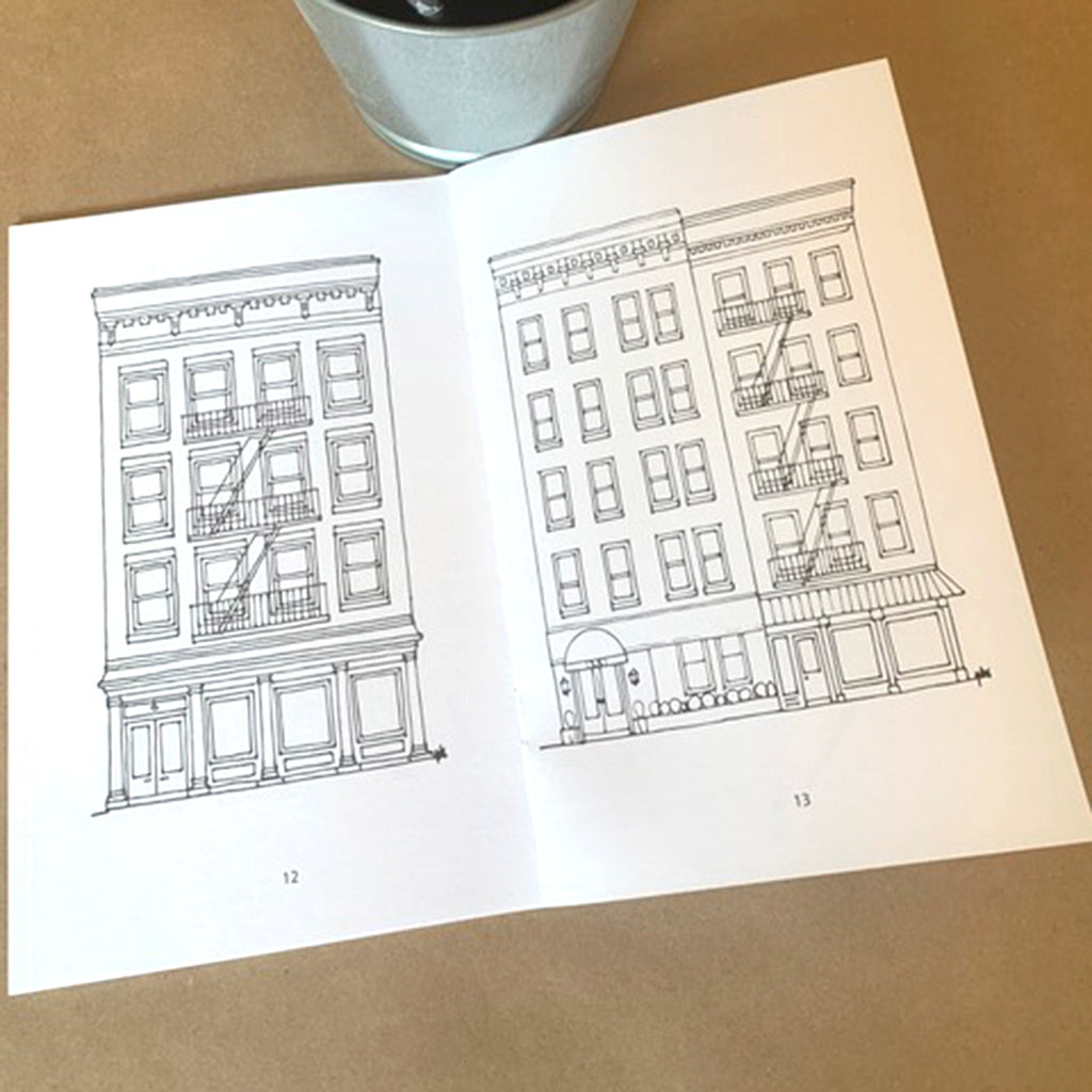 drawingabriela the coloring book brooklyn brownstones and more storefront buildings sample page