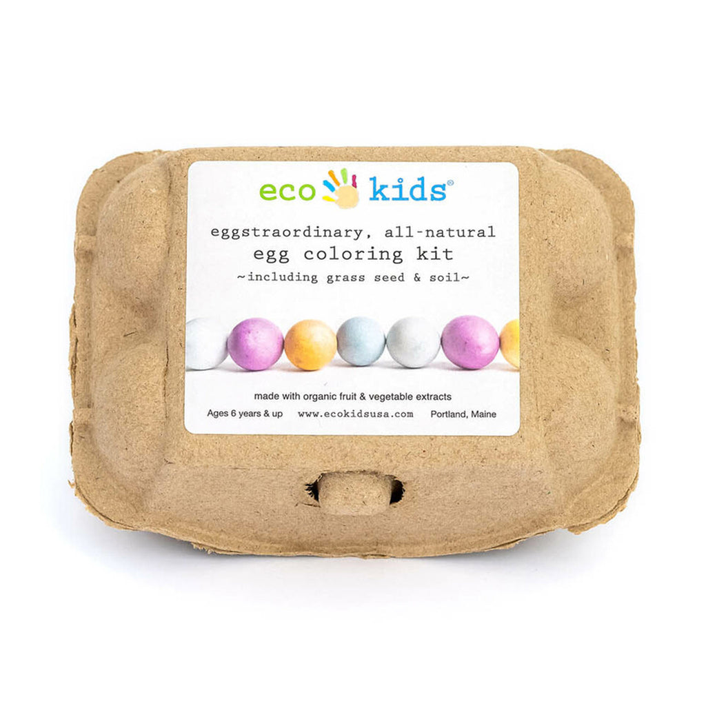 eco-kids eco friendly egg coloring and grass growing kit in egg carton packaging