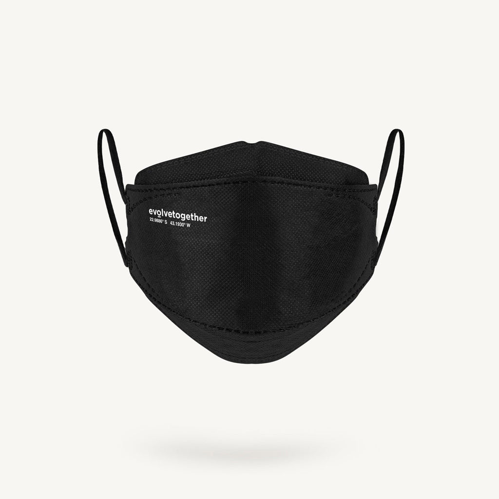 evolvetogether rio de janeiro black kn95 kid size disposable protective face masks front
