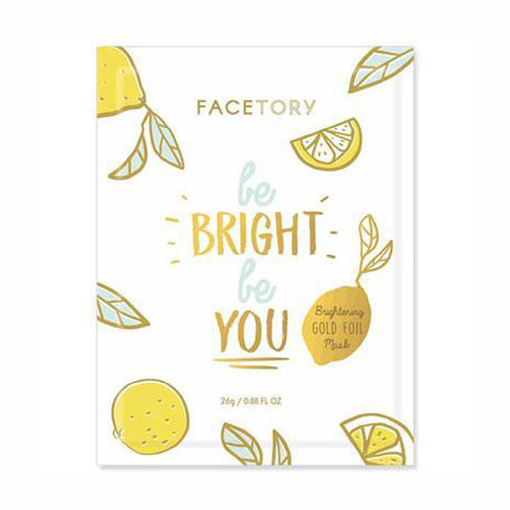 facetory be bright be you brightening gold foil sheet face mask packaging front