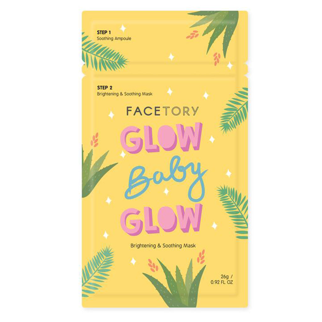 facetory glow baby glow brightening and soothing ampoule with sheet face mask packaging front