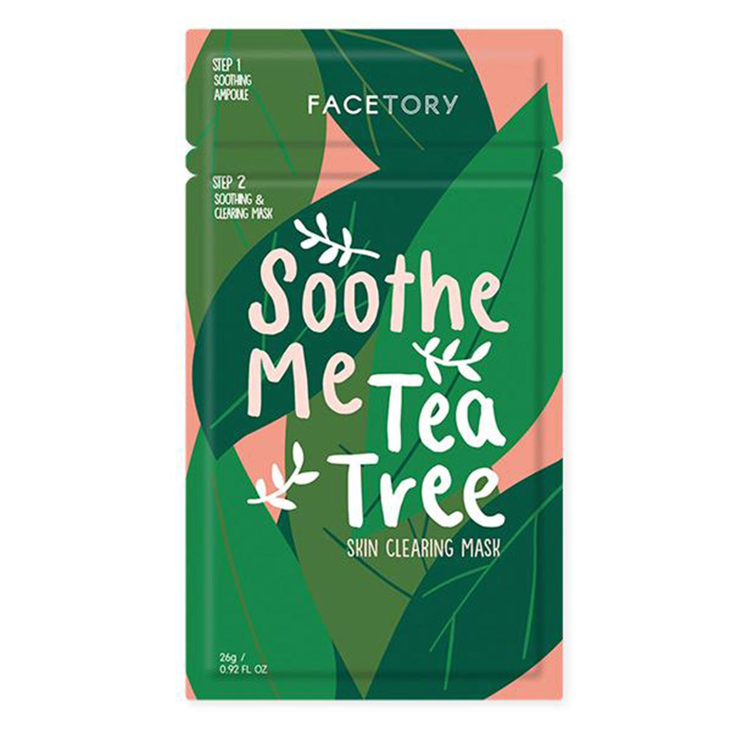 facetory soothe me tea tree skin clearing and soothing ampoule with sheet face mask packaging front