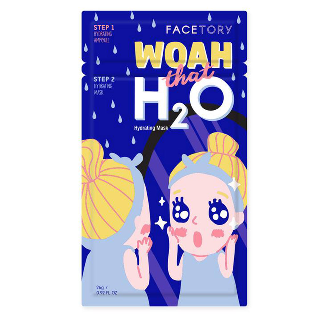 facetory woah that h2o hydrating ampoule and sheet face mask packaging front