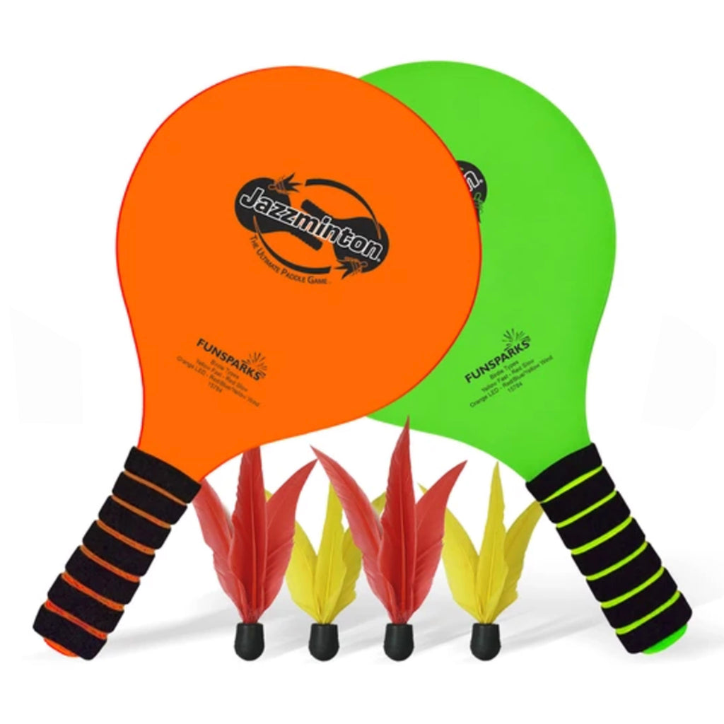 funsparks standard jazzminton indoor or outdoor paddle racquet game set