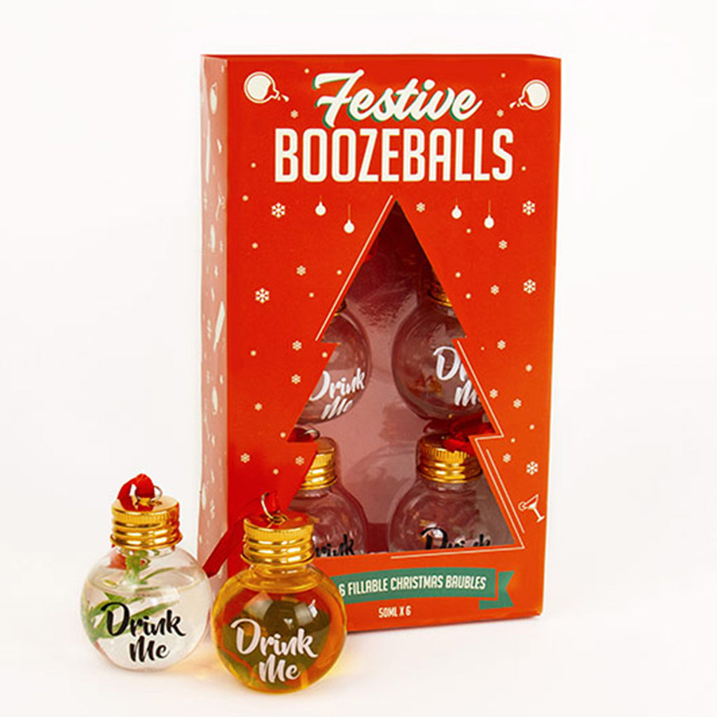gift republic festive boozeballs set of 6 fillable christmas ornaments box