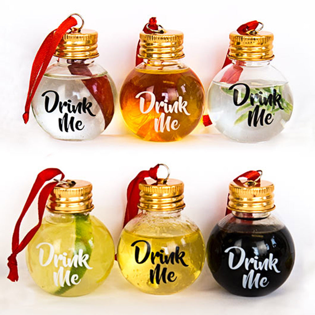 gift republic festive boozeballs set of 6 fillable christmas ornaments with liquor