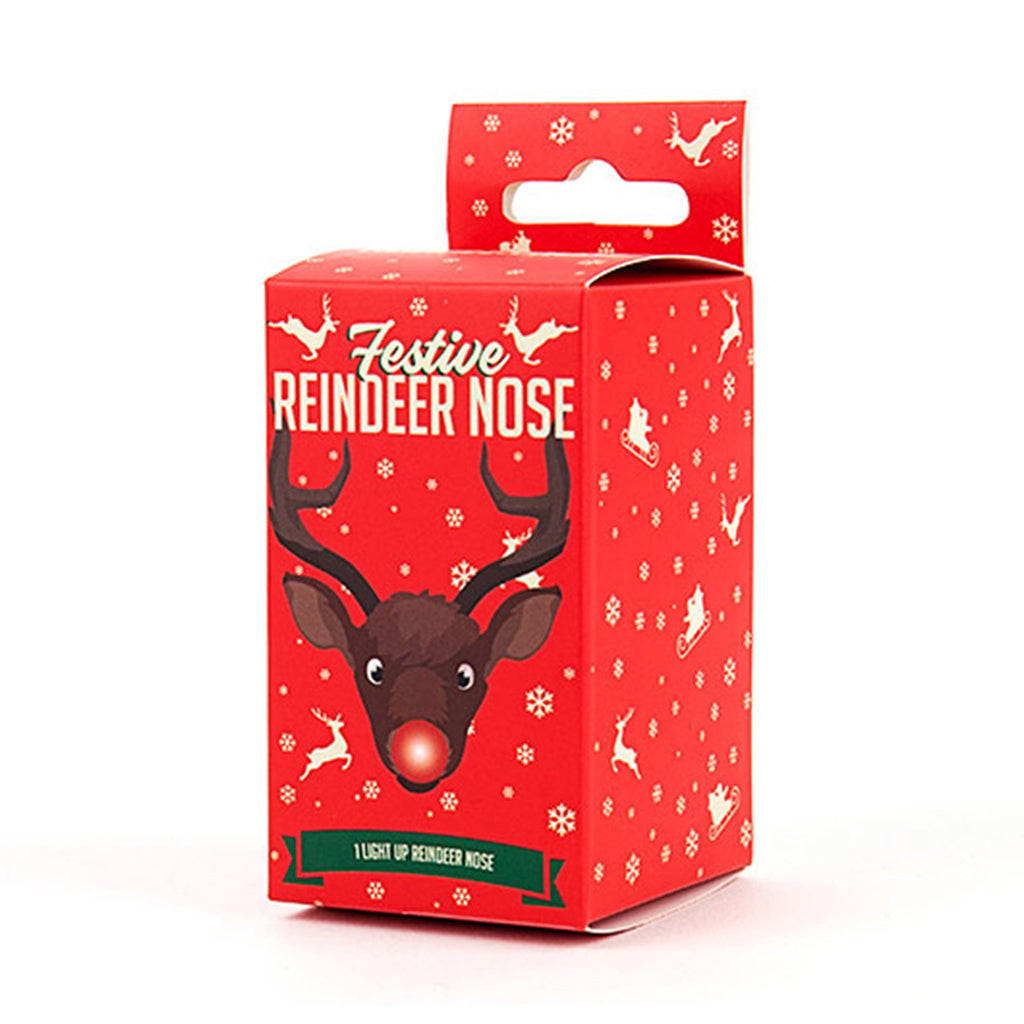 gift republic festive rudolph light up reindeer nose box