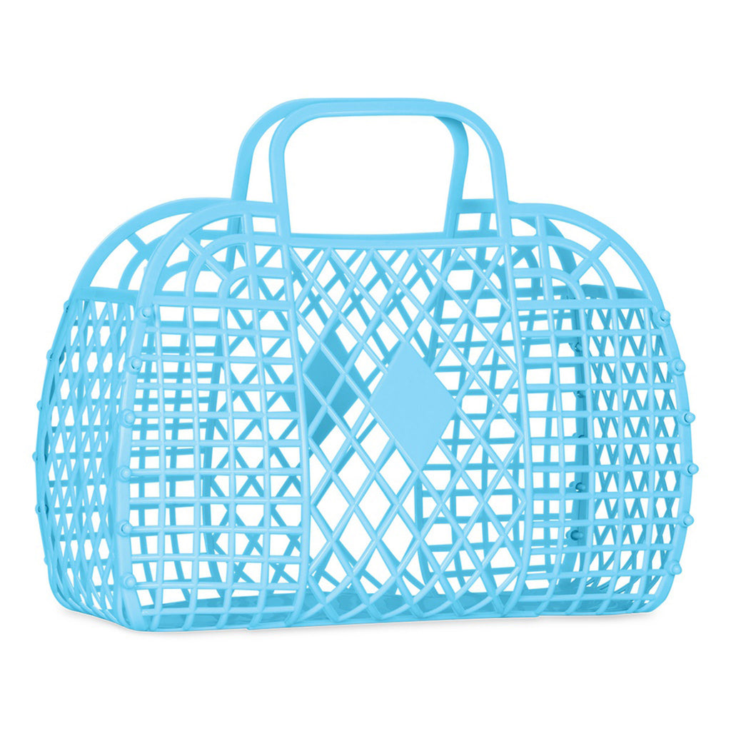 iScream large blue retro jelly bag basket front and side view.