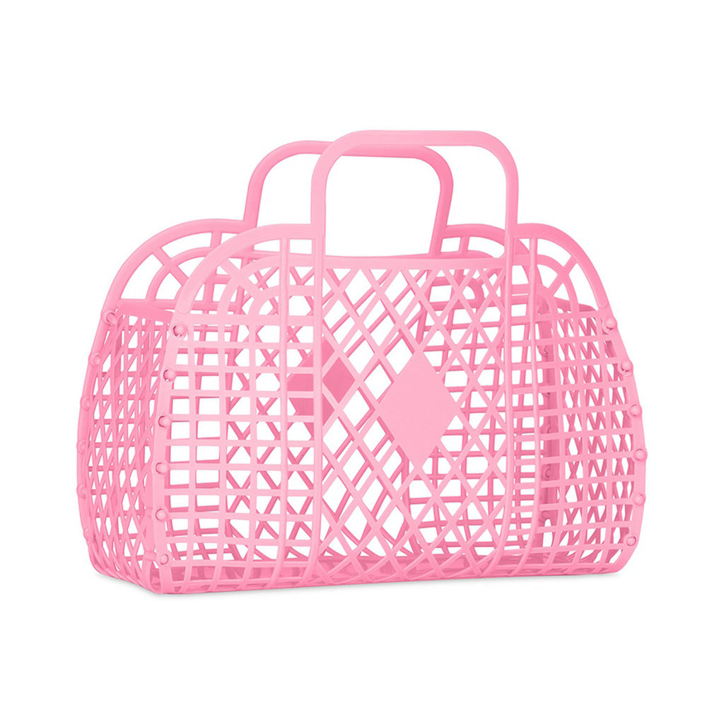 iScream small pink retro jelly bag basket front and side view.