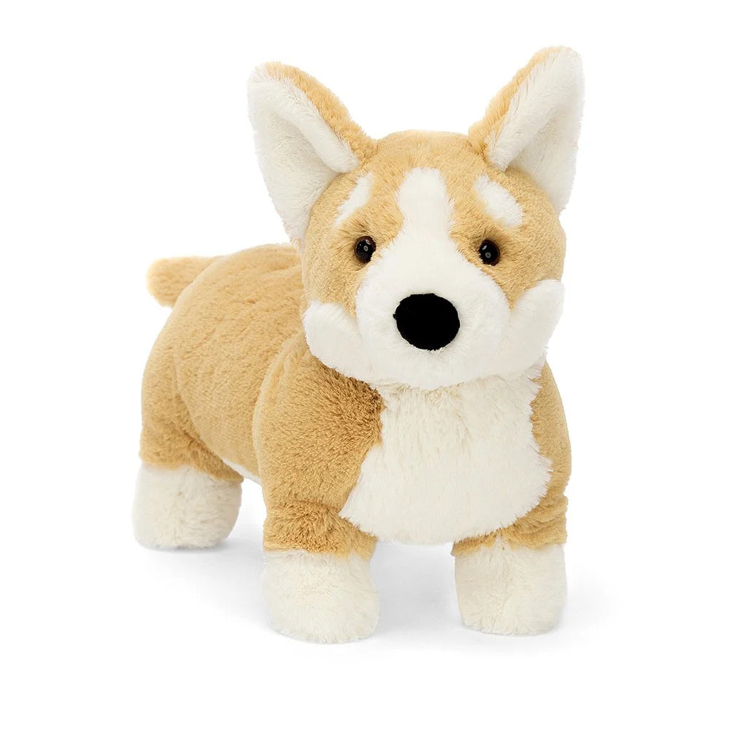 Jellycat Medium Betty Corgi Plush Toy, front view.