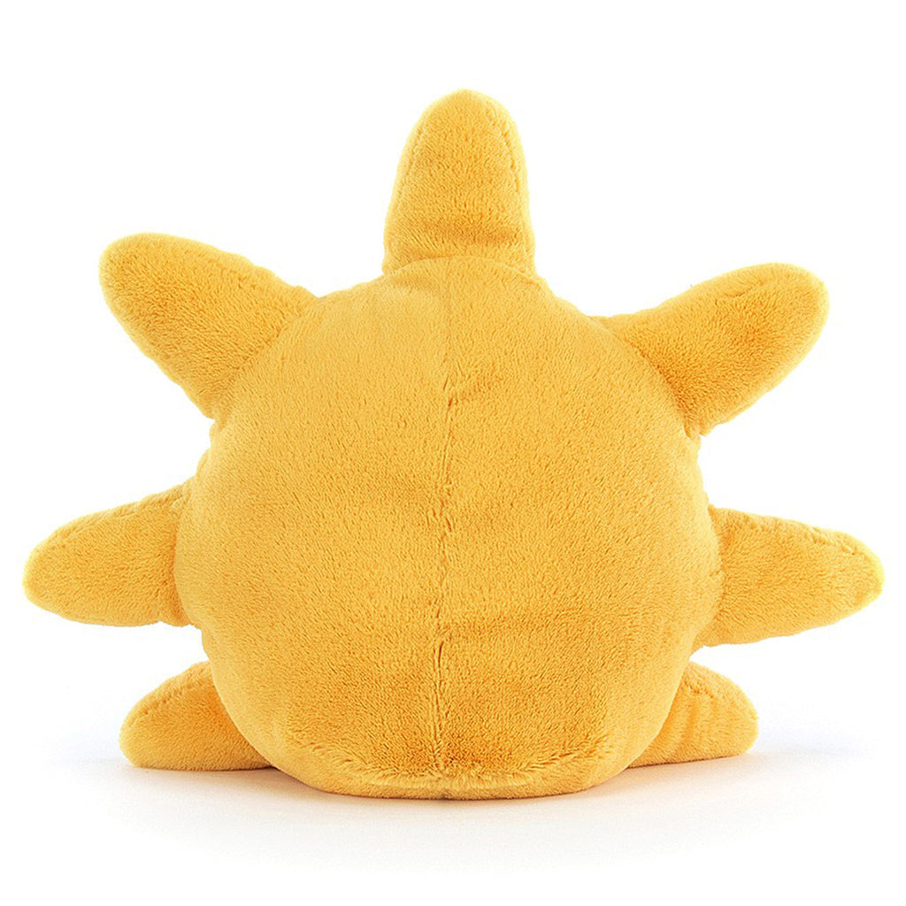  jellycat large amuseable yellow fuzzy sun plush toy with rays back view