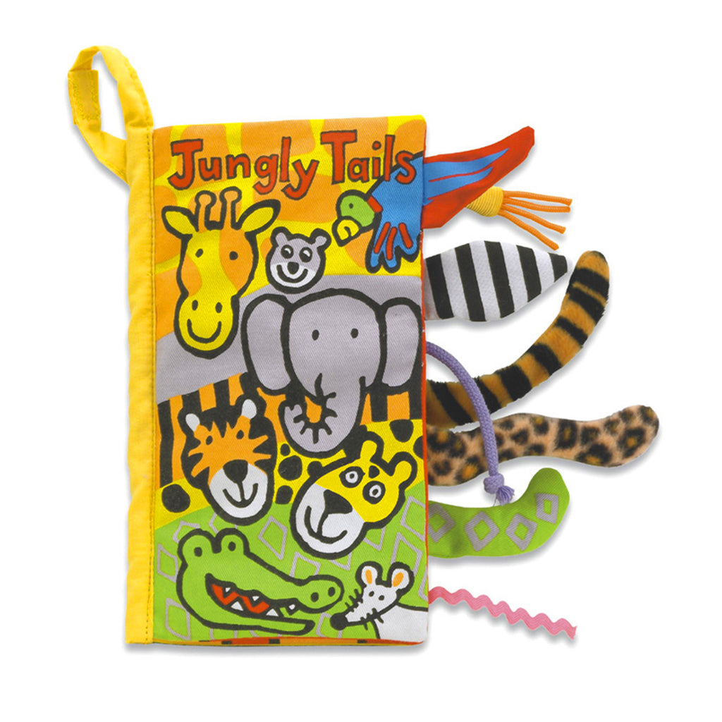 jellycat jungly tails soft interactive baby book front