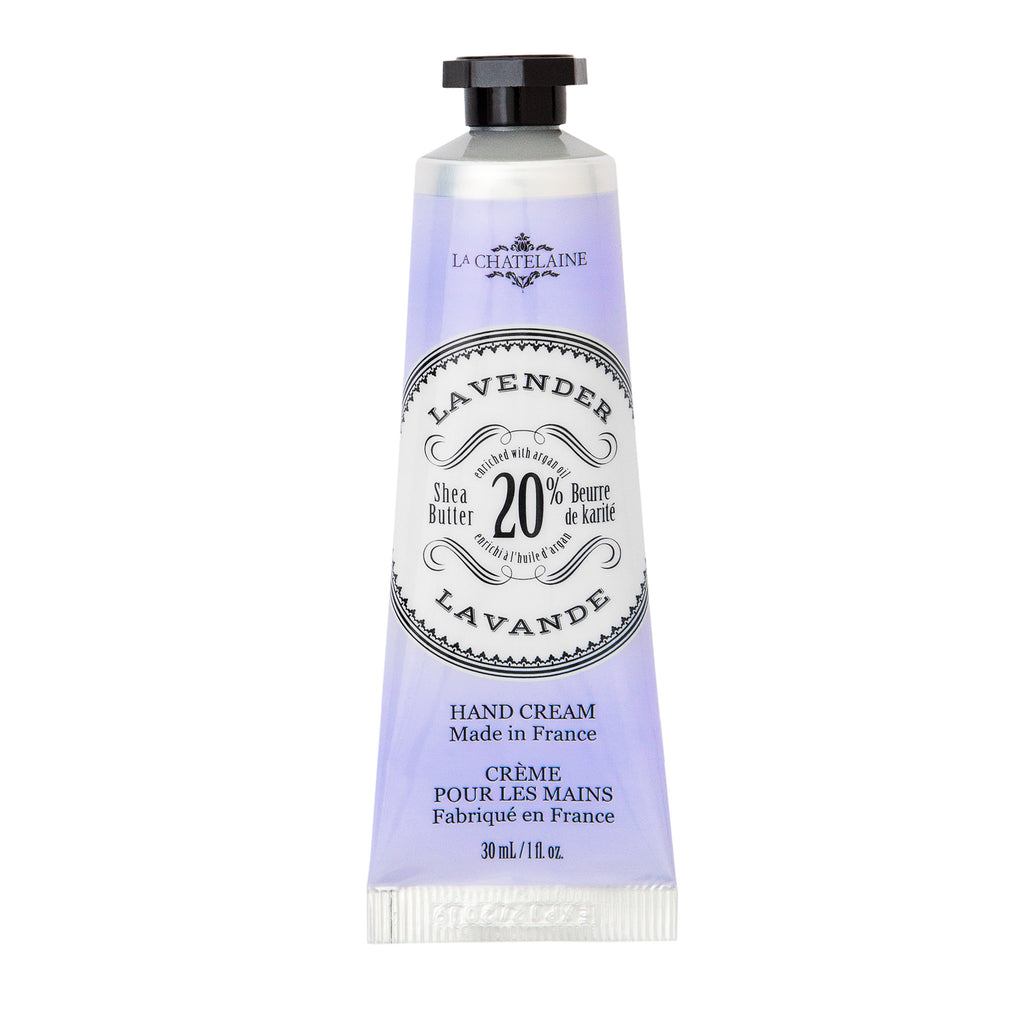 la chatelaine lavender scented luxurious hand cream in purple tube