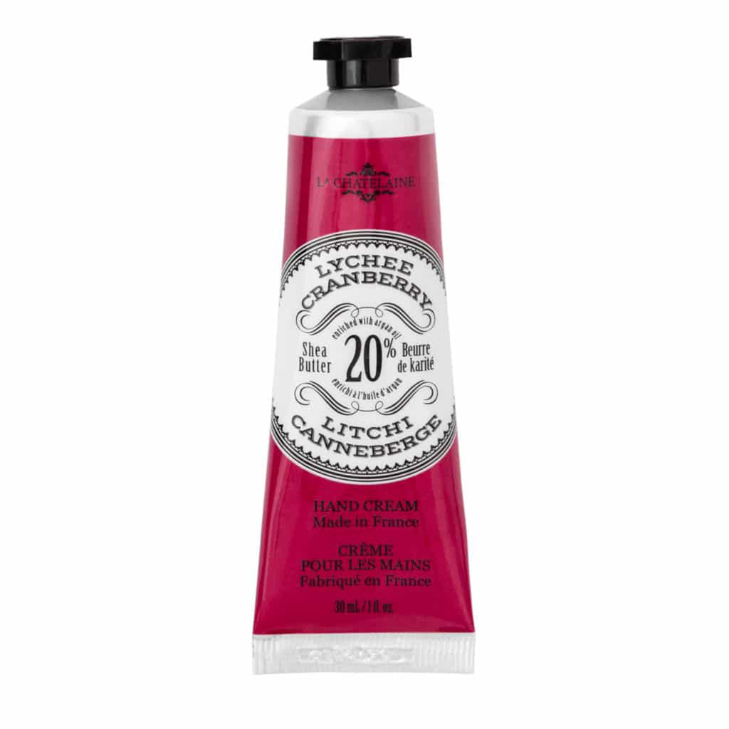 la chatelaine lychee cranberry scented luxurious travel hand cream