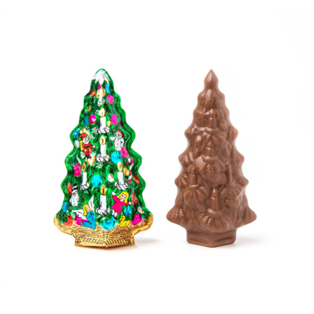 madelaine 2.5 ounce decorative foil wrapped christmas tree made from premium semi-solid milk chocolate holiday candy