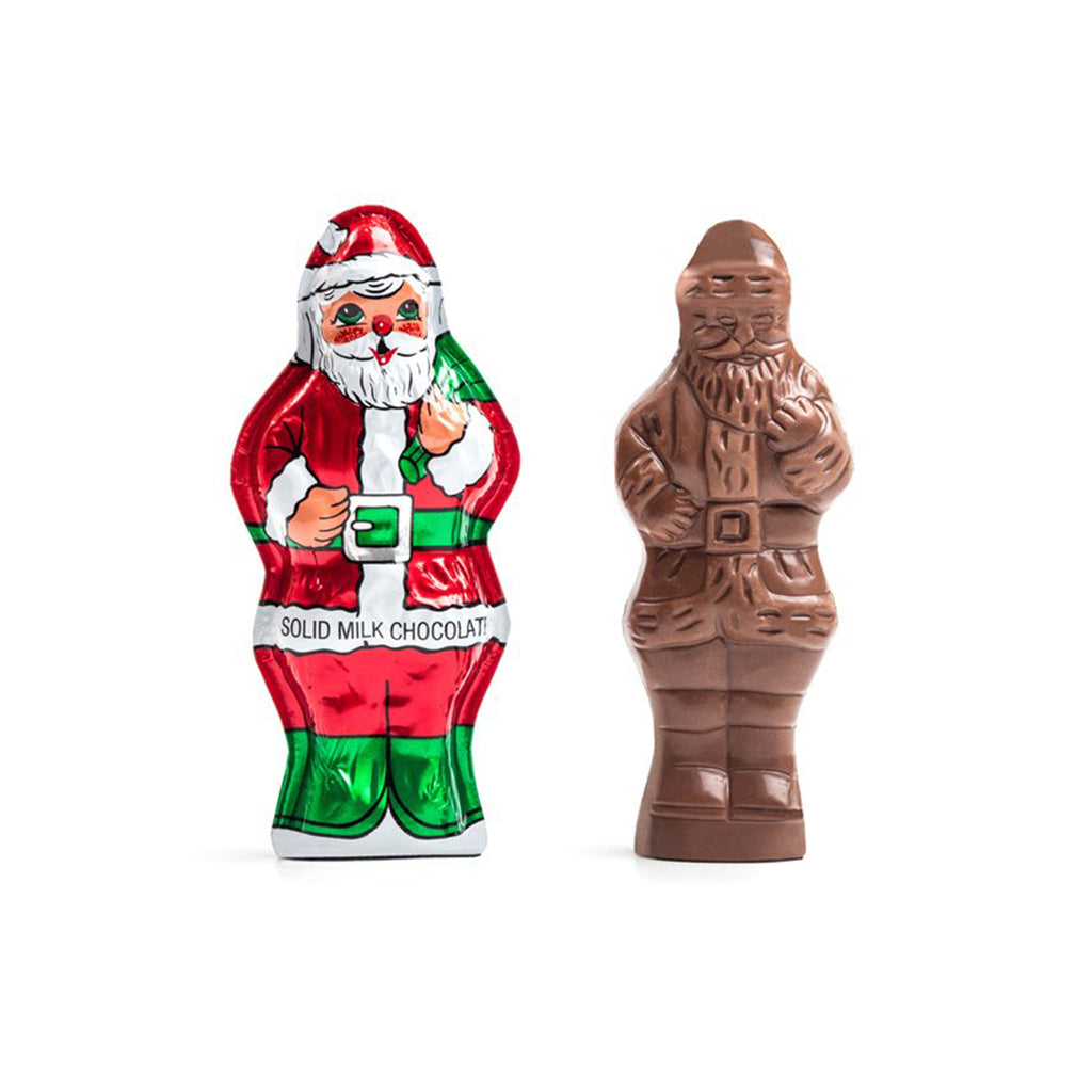 madelaine 2 ounce decorative foil wrapped santa claus christmas solid chocolate holiday candy