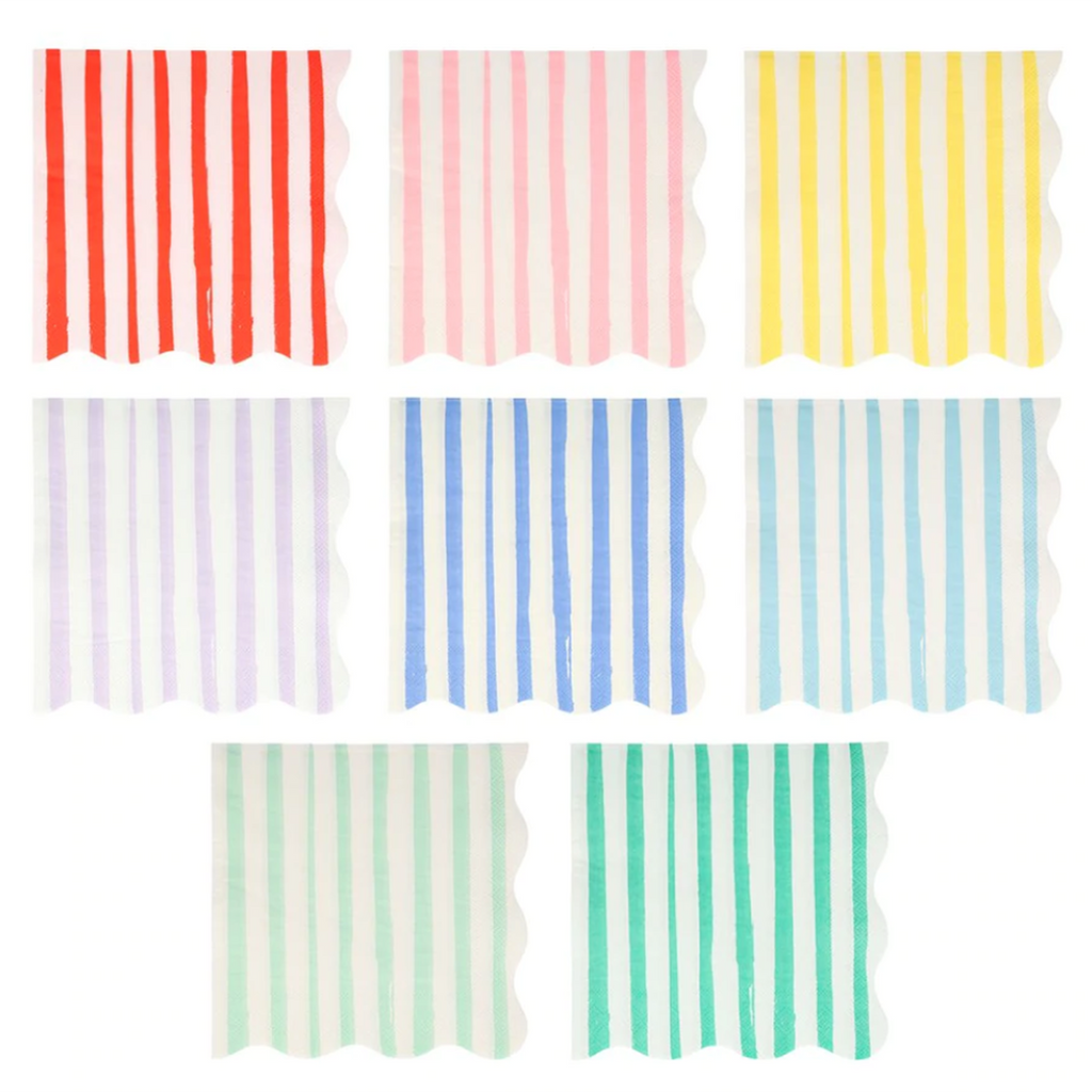 meri meri mixed stripe large napkins