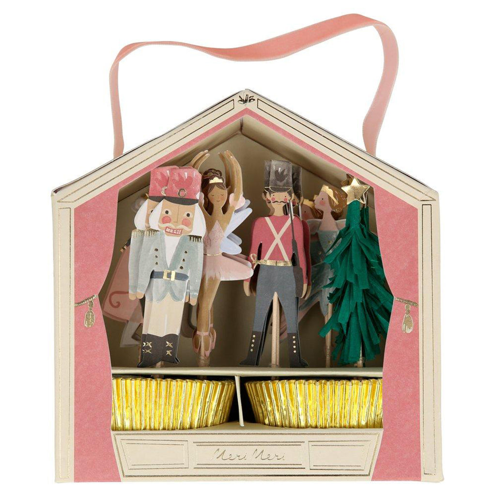 Meri Meri Nutcracker Cupcake Kit in box packaging.