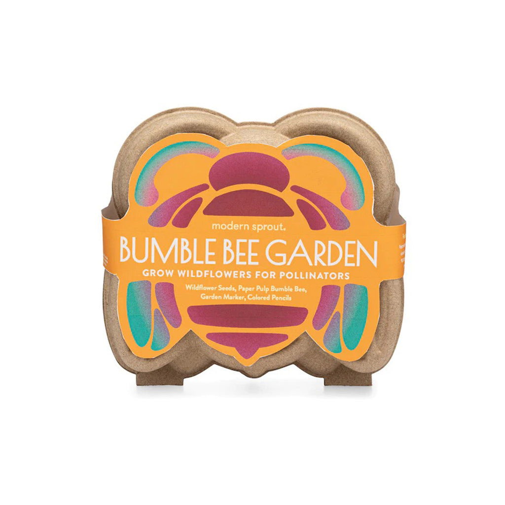 Modern Sprout Bumble Bee Curious Critters Garden  Activity Kit for kids in bee shaped packaging with orange belly band.