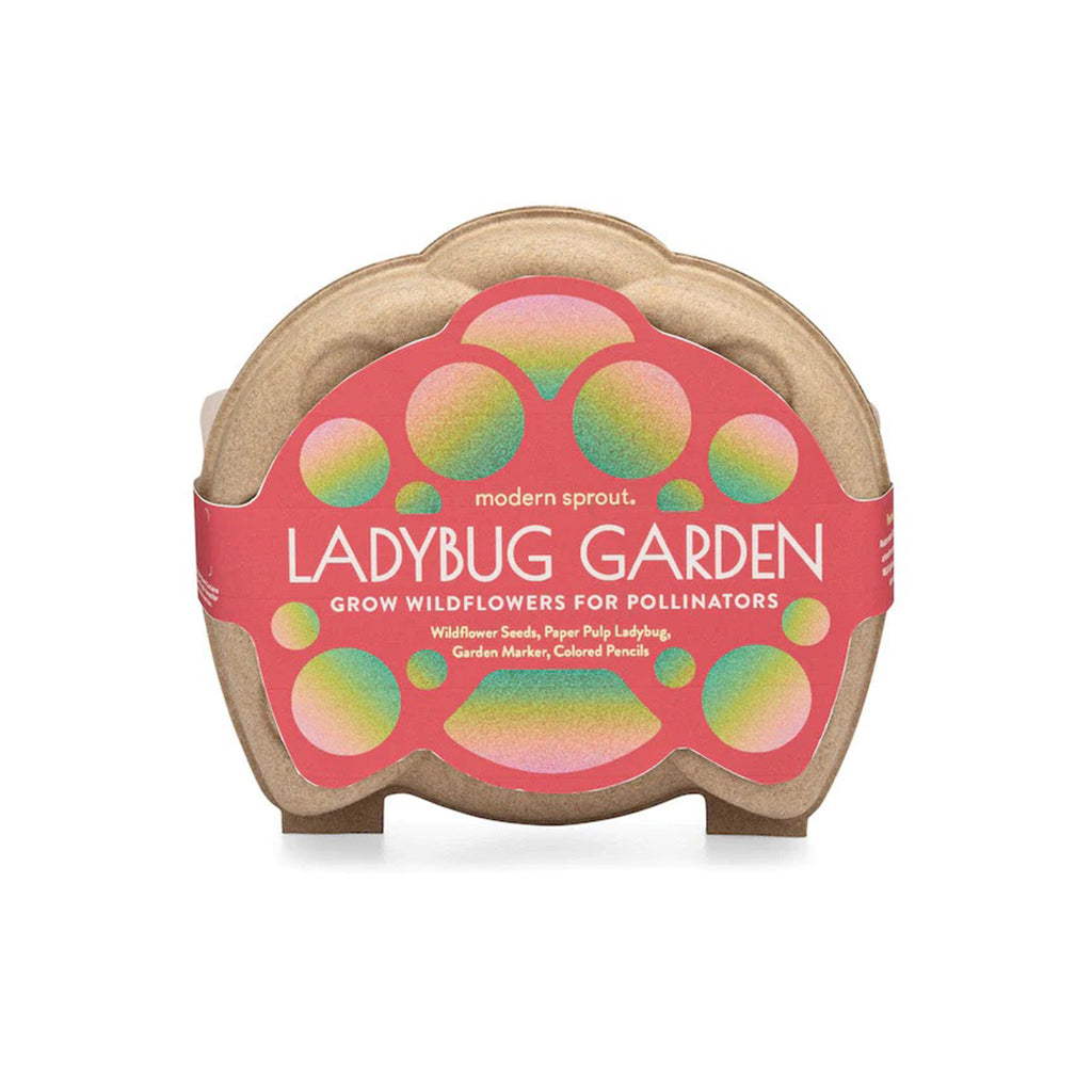 Modern Sprout Ladybug Curious Critters Garden Activity Kit for kids in ladybug shaped packaging with red belly band.
