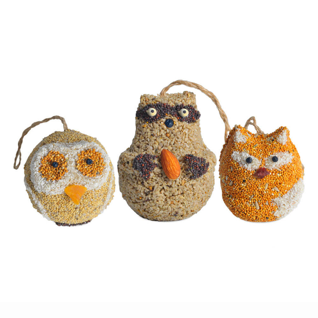 mr bird woodland friends bird seed treats creatures owl raccoon fox