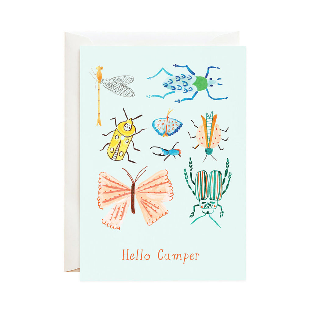 mr boddinton's studio hello camper butterfly garden design camp greeting card with envelope