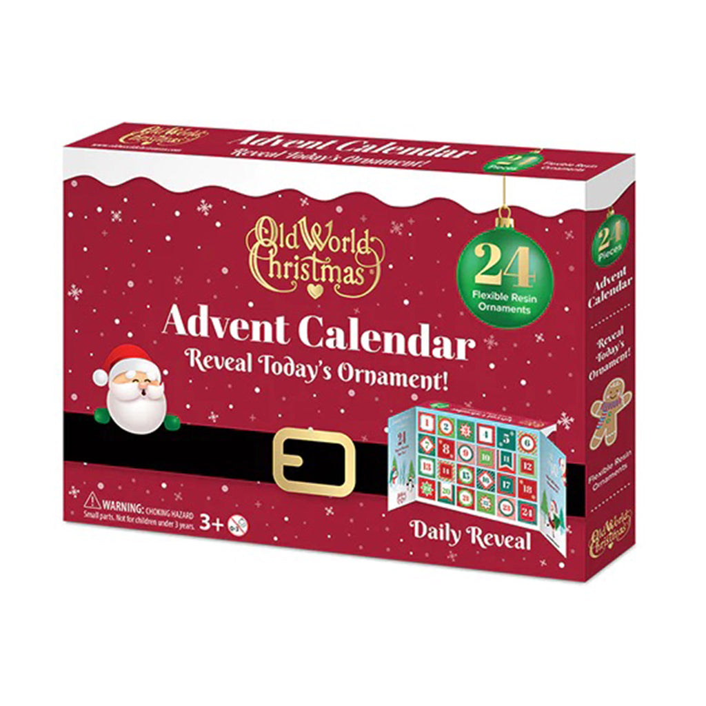 Front of box for the Old World Christmas ornament advent calendar.