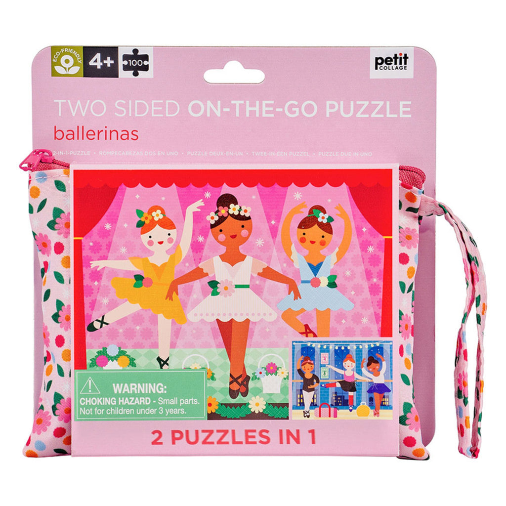 two sided on the go puzzle with ballerina theme