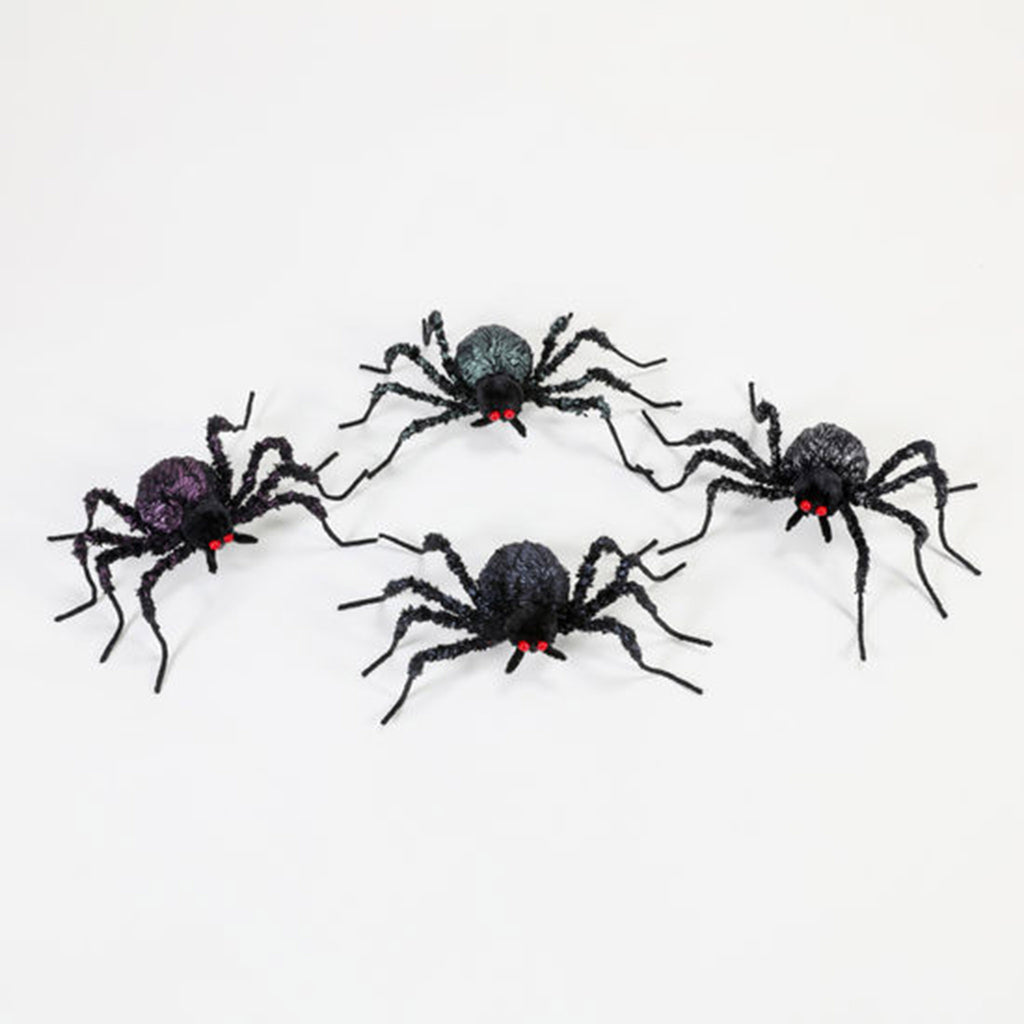 one hundred 80 degrees spooky spider hanging halloween decoration in assorted colors