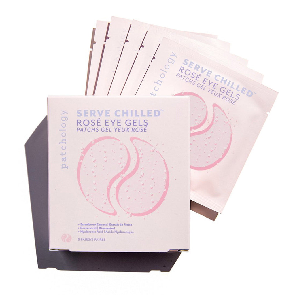 patchology serve chilled rose eye gels set of five with packaging