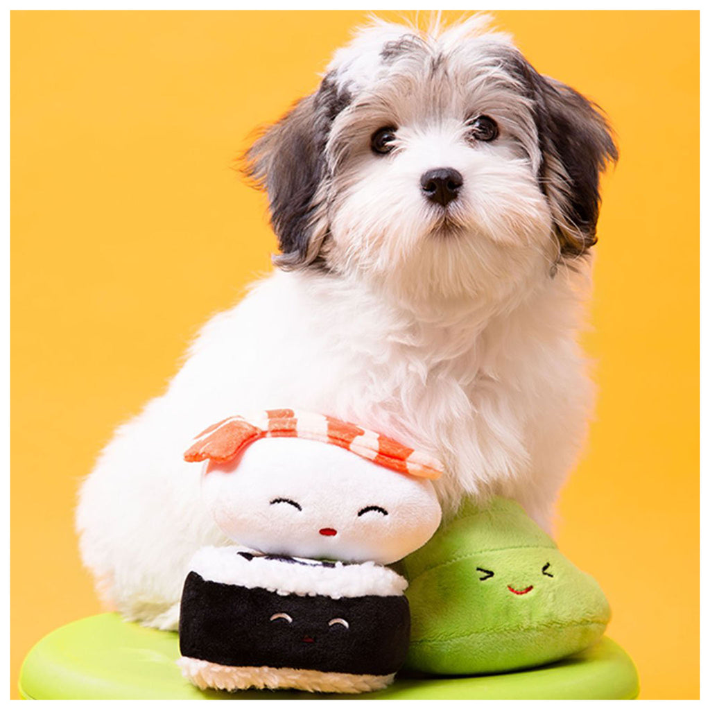 pearhead sushi bento box dog toy set