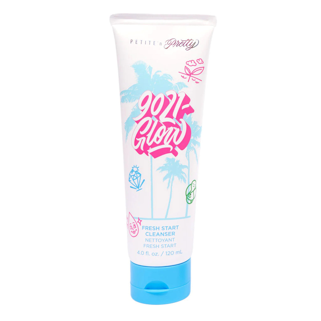 Petite n Pretty 9021-Glow Fresh Start Facial Cleanser for kids, tweens and teens in white tube with blue cap packaging, front view.